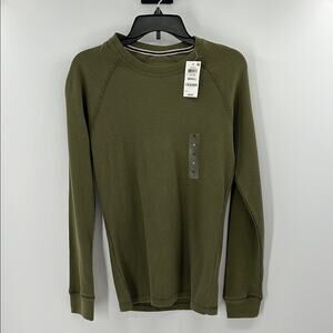 Sun + Stone Men's Long Sleeve Thermal Shirt - Green - Small - NWT